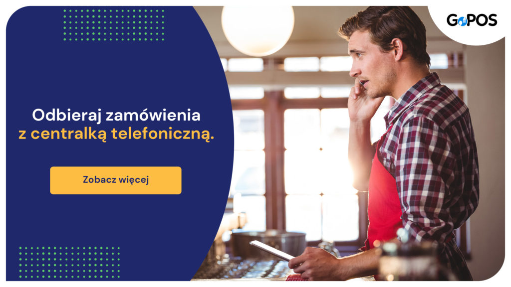 kelner odbiera zamówienie telefoniczne